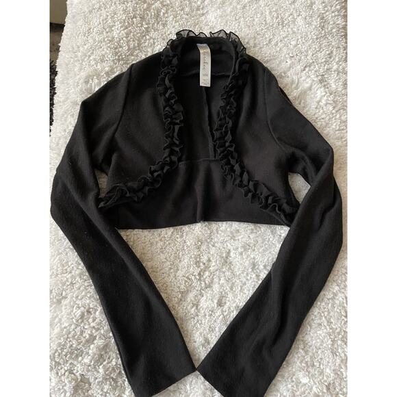 Cherokee Girls Sz. M Black Party Dress Lace Cardigan. Pretty, Grt. Shape - Picture 4 of 6